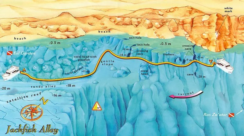 Jackfish Alley dive map